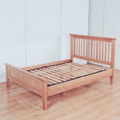 現代橡木雙人床