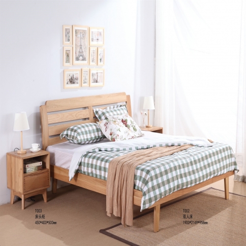現代簡約實木床